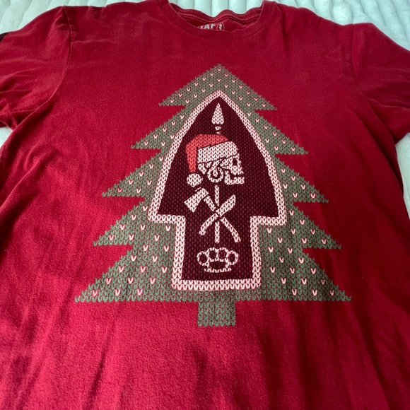 OAF Nation Bad Larry Tee Christmas Red T-shirt Size M - Picture 1 of 7